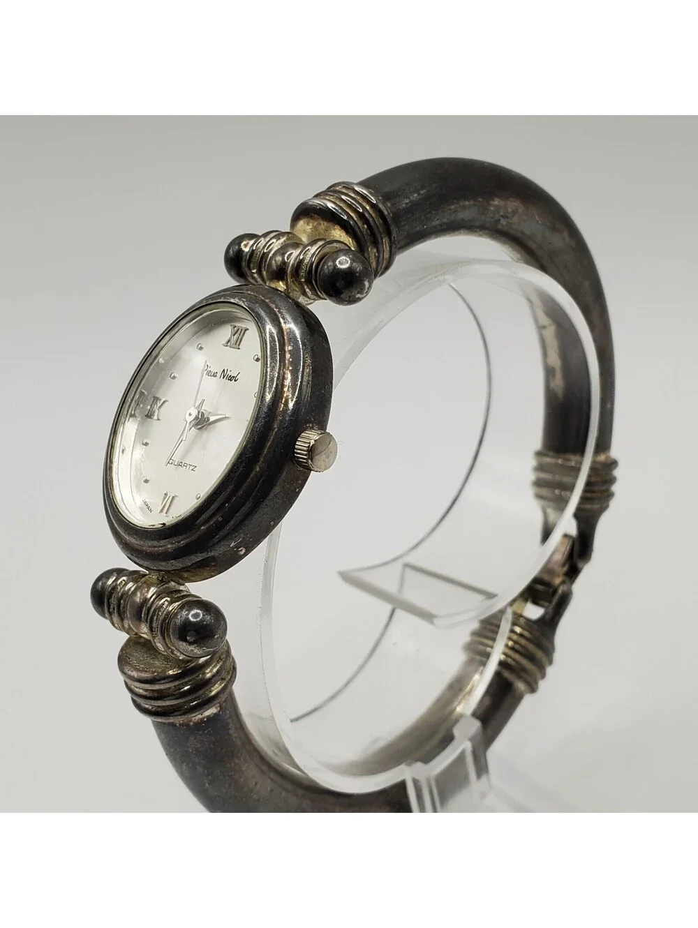 Piere Nicol Womens Watch  23mm  New Battery Silver Tone Oval